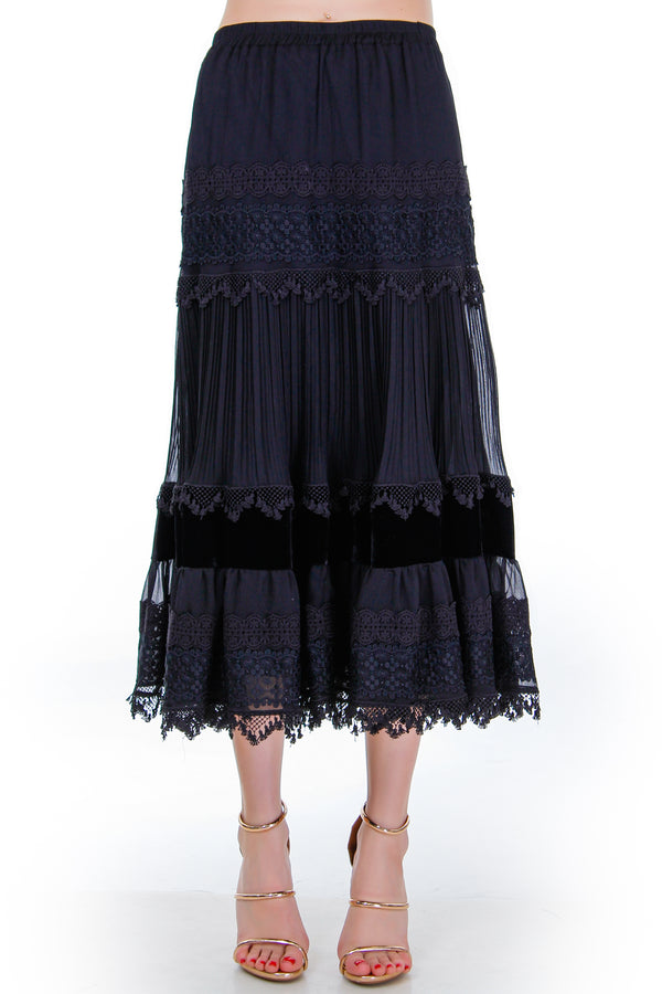 Fusta voal cu aplicatii  Liza Panait Liza Panait Online Boutique